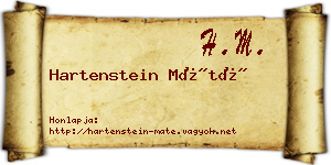 Hartenstein Máté névjegykártya