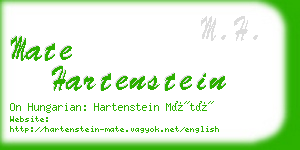 mate hartenstein business card